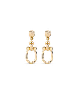 18K gold-plated earrings with 1 medium sized link