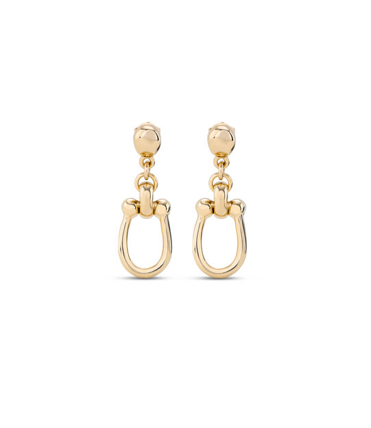 18K gold-plated earrings with 1 medium sized link