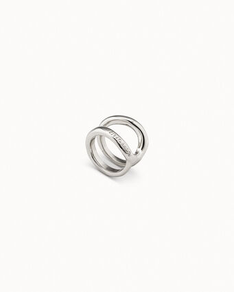 Sterling silver-plated curvilinear ring