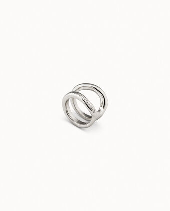 Bague plaquée argent curviligne