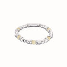 Kugelarmband mit silberfarbenen und elfenbeinfarbenen Perlen