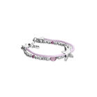 Pink silk thread and metal bracelet with starfish