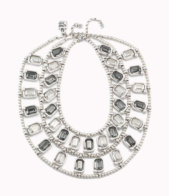 Collar bañado en plata de ley con cristales facetados. Edición limitada