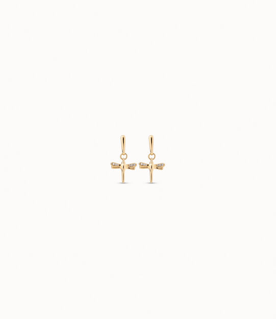 Dragonfly shaped earrings with topaz