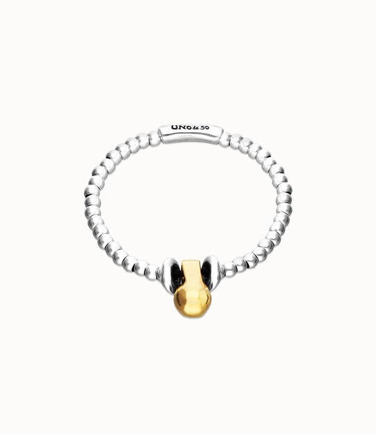 Elastic beaded bracelet with small and large beads