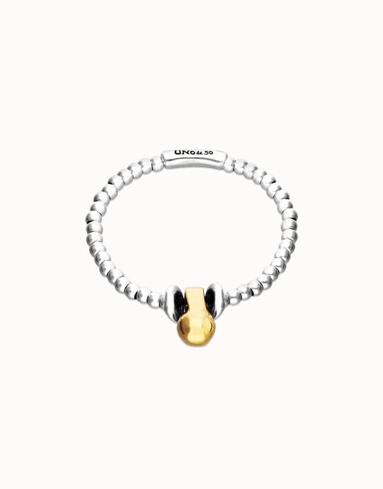 Pulsera de esferas en combinaci&oacute;n de ba&ntilde;o oro y plata