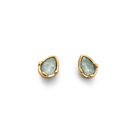 Boucles d&rsquo;oreilles plaqu&eacute;es or 18 carats avec cristal facett&eacute; vert d&rsquo;eau en forme de goutte