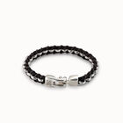 Braided leather bracelet with clasp