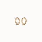 Oval link shape stud earrings