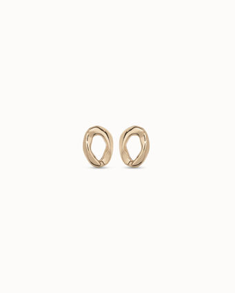 18K gold-plated link shaped earrings