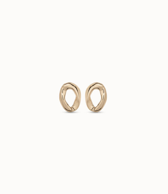 18K gold-plated link shaped earrings