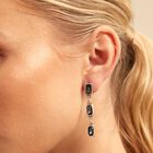 Drop earrings with gray crystals