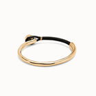 Pulsera semir&iacute;gida ba&ntilde;ada en oro 18k con cuero de color marr&oacute;n