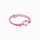Pink elastic thread bracelet with heart charm