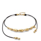 Leather necklace with intertwined drops