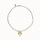 Beaded short necklace with heart detail