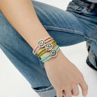 Double turquoise leather birthstone bracelet with eye