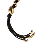 Collier long en cuir avec spirale dor&eacute;e