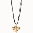 Long leather necklace pendant with manta ray