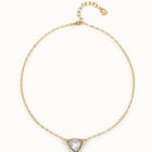 Pendant chain link necklace with multicolor crystal