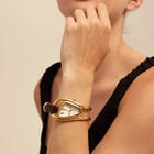 18K gold-plated leather and metal watch