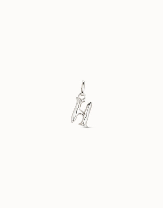 Charm placcato argento Sterling a forma di lettera H