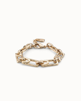 18K gold-plated bracelet with medium sized rectangular links