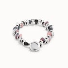 Beaded bracelet with leather