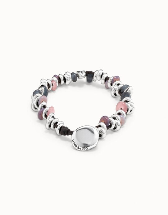 Pulsera en ba&ntilde;o en plata de ley con cristales azules, , large
