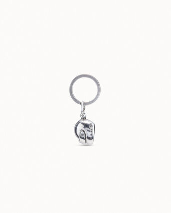 Sterling silver-plated helmet key-ring