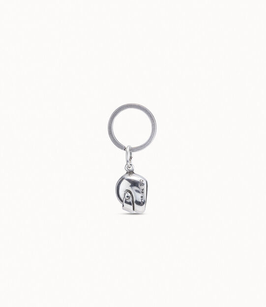 Sterling silver-plated helmet key-ring