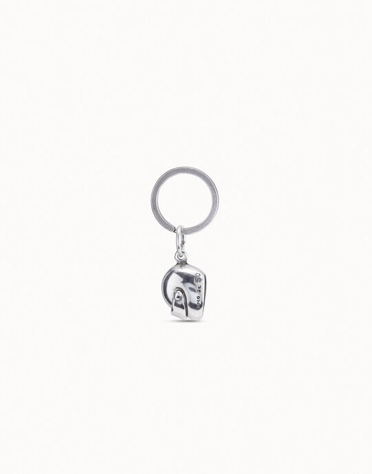 Porte-cl&eacute;s plaqu&eacute; argent en forme de casque