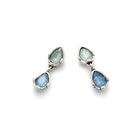 Long  earrings with two multicoloured drop-shaped faceted crystals