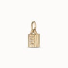 18K gold-plated padlock charm with topaz letter E