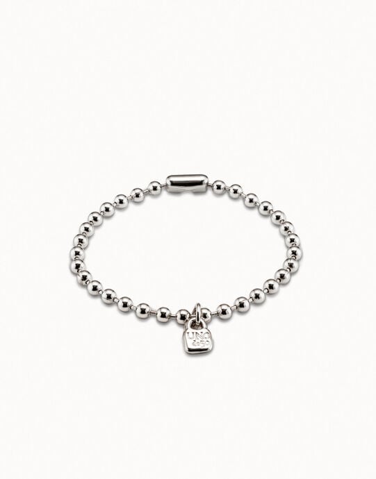 Pulsera de bolitas ba&ntilde;ada en plata de ley
