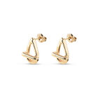 Pendientes ba&ntilde;ados en oro 18k con forma de eslab&oacute;n ovalado peque&ntilde;o