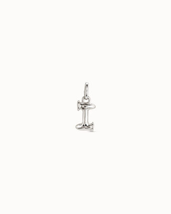 Sterling silver-plated letter I charm