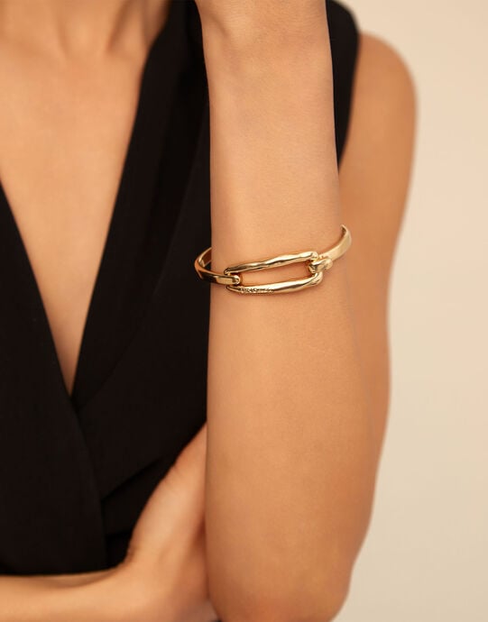 Pulsera hebilla ba&ntilde;ada en oro de 18k, Dorado, large