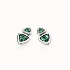 Drop earrings with two green crystals