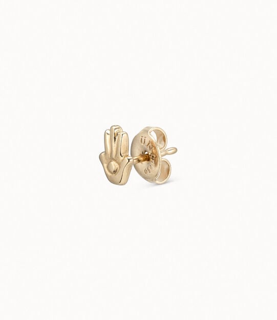 Hamsa Single Stud Earring, Golden, large