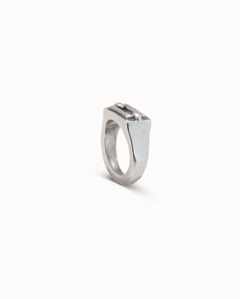 Sterling silver-plated signet ring