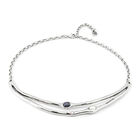 Collar r&iacute;gido ba&ntilde;ado en plata de ley con cristales
