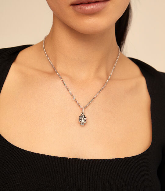 Skull Charm, Silver, large