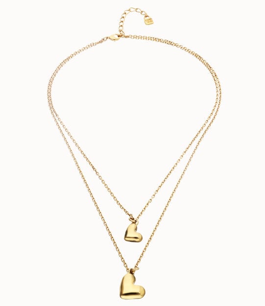 Double necklace with two hearts
