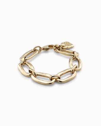 18K gold-plated oval link bracelet