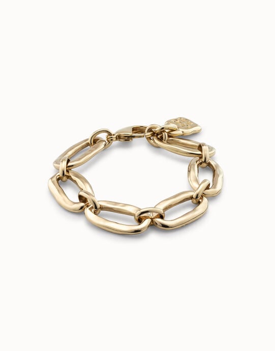 Pulsera de eslabones ovales ba&ntilde;ada en oro de 18k