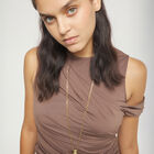 Collar largo ba&ntilde;ado en oro de 18 k con esfera grande