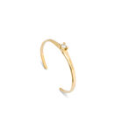Cuff bracelet with blue cubic zirconia