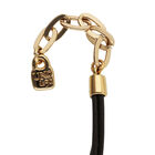 Collier long en cuir avec spirale dor&eacute;e