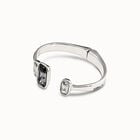 Bangle bracelet with hidden spring and crystals